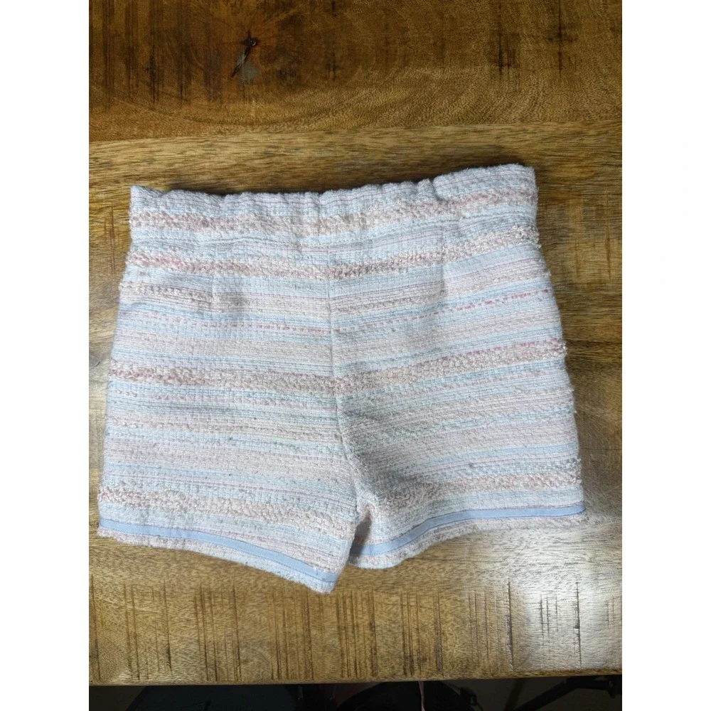 Janie and Jack Girls Boucle Tweed Shorts Size 5 Pink Blue Lined Dressy